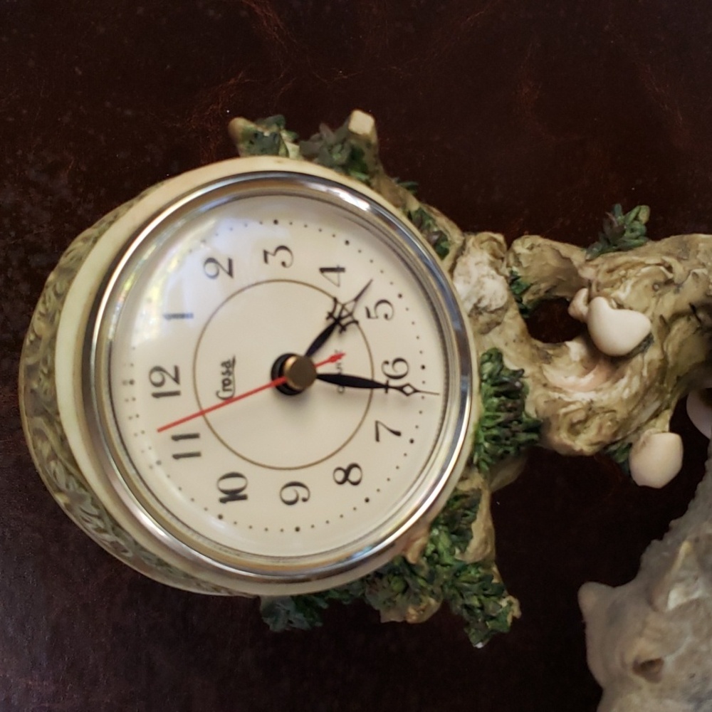 Rubg's COLLECTION  Clock statue with 3 wolfs - Picture 14 of 15